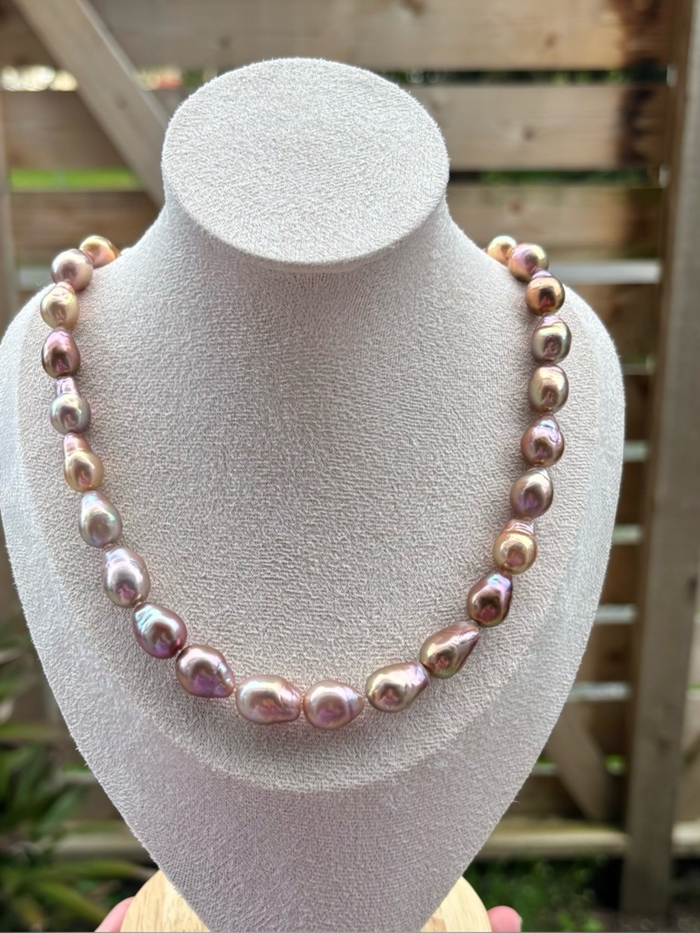 Iridescent Baroque Pearl Necklace